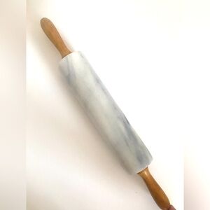 Vintage Marble Rolling Pin with Wooden Handles